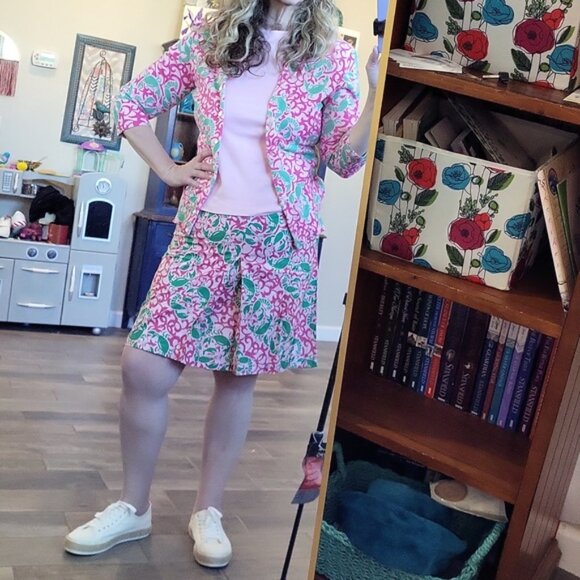 L.L. Bean Seacoast Skirt Prin Set Pink Crab Lobster Three Piece Size M/8 - Picture 9 of 16